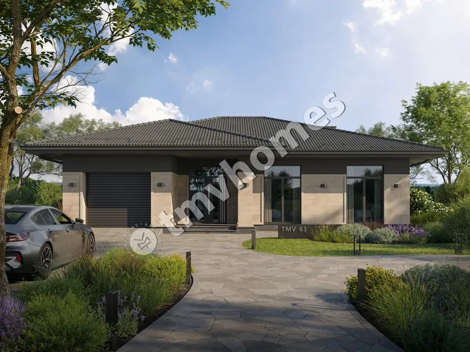 Pagrindiniai vaizdai 2 – Vieno aukšto namo projektas 190 m², 3 Miegamieji — 88347C