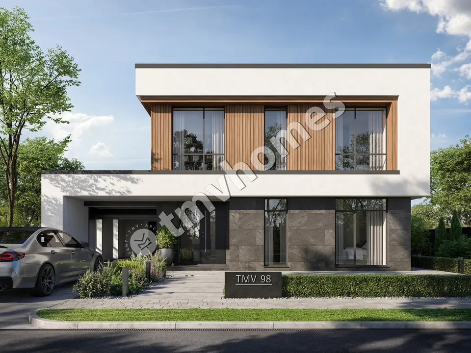 Pagrindiniai vaizdai 2 – Dviejų aukštų namo projektas 233 m², 4 Miegamieji — 85517C