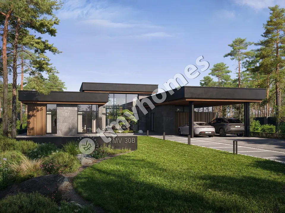 Pagrindiniai vaizdai 2 – Vieno aukšto namo projektas 207 m², 3 Miegamieji — 15823C