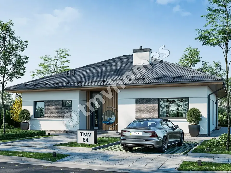 Pagrindiniai vaizdai 2 – Vieno aukšto namo projektas 160 m², 3 Miegamieji — 78739C
