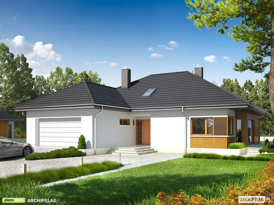 Pagrindiniai vaizdai 1 – Namo projektas su mansarda 175 m², 3 Miegamieji — 52517R