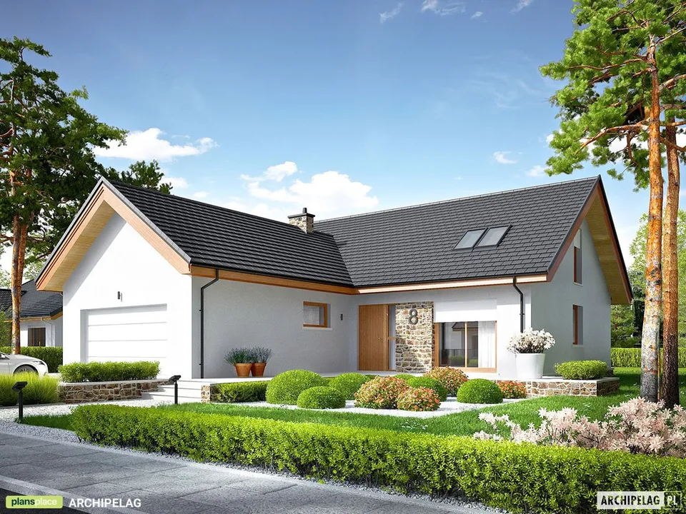 Pagrindiniai vaizdai 1 – Namo projektas su mansarda 143 m², 3 Miegamieji — 43905R