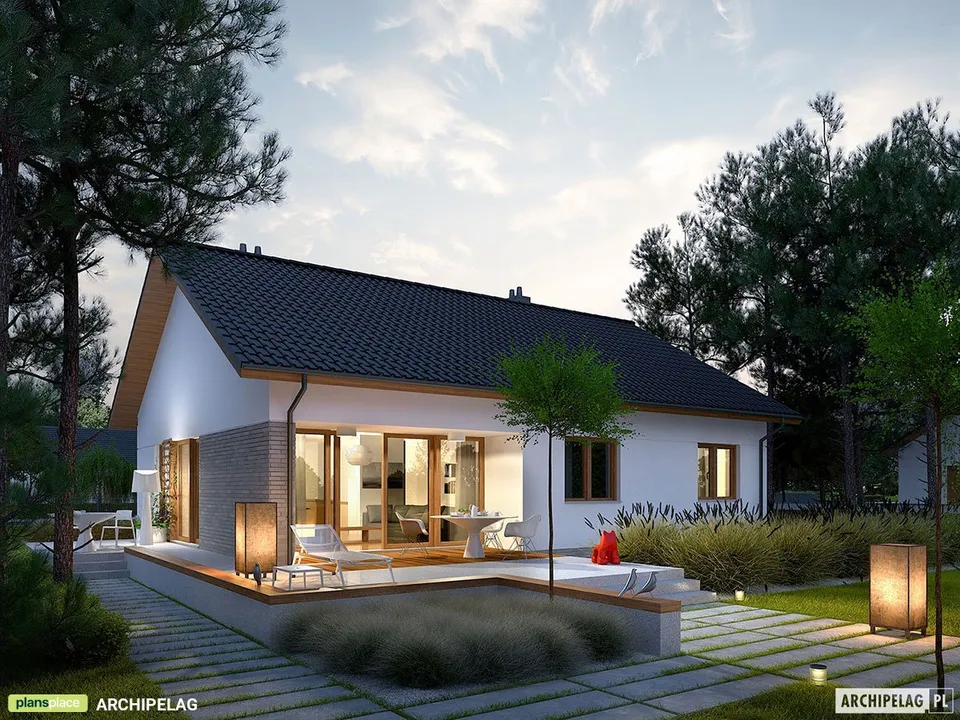 Pagrindiniai vaizdai 1 – Vieno aukšto namo projektas 102 m², 3 Miegamieji — 98360R
