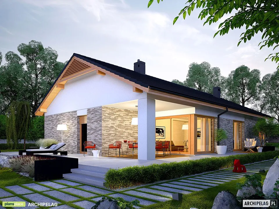 Pagrindiniai vaizdai 1 – Vieno aukšto namo projektas 162 m², 3 Miegamieji — 39992R