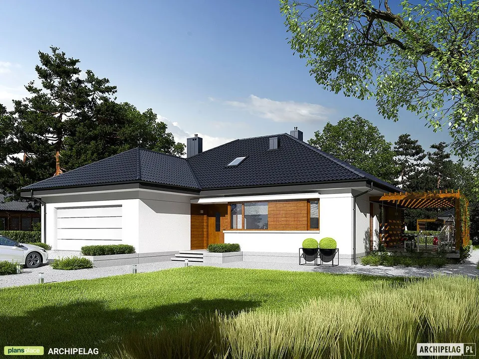 Pagrindiniai vaizdai 1 – Namo projektas su mansarda 152 m², 2 Miegamieji — 23840R