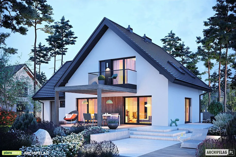 Pagrindiniai vaizdai 1 – Namo projektas su mansarda 165 m², 3 Miegamieji — 34618R