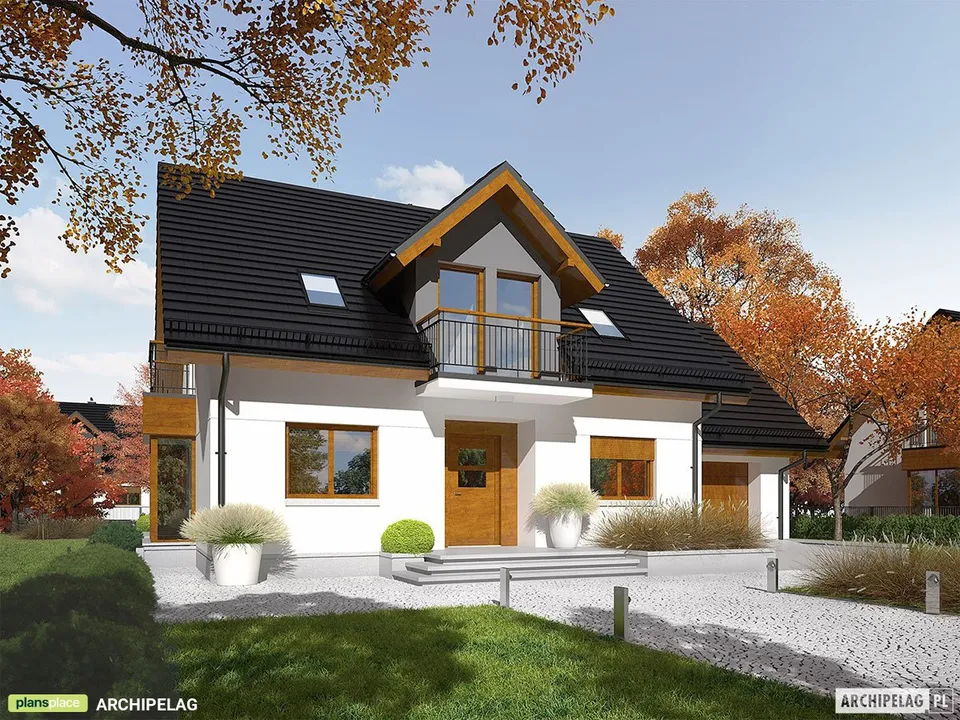 Pagrindiniai vaizdai 1 – Namo projektas su mansarda 162 m², 3 Miegamieji — 29983R
