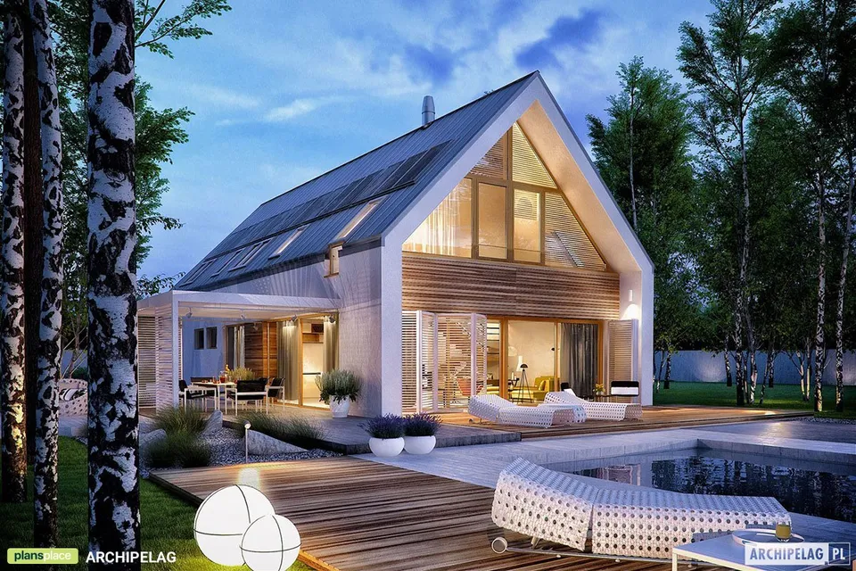 Pagrindiniai vaizdai 1 – Namo projektas su mansarda 217 m², 4 Miegamieji — 20463R