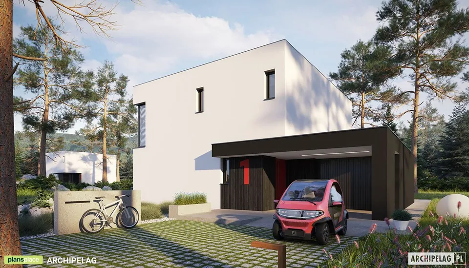 Pagrindiniai vaizdai 1 – Dviejų aukštų namo projektas 157 m², 3 Miegamieji — 13725R