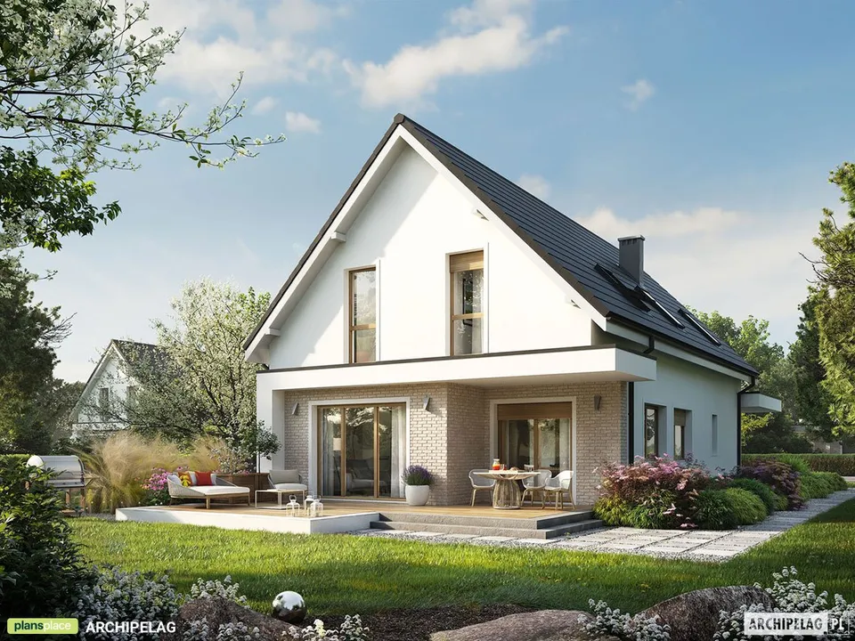 Pagrindiniai vaizdai 1 – Namo projektas su mansarda 175 m², 4 Miegamieji — 32221R