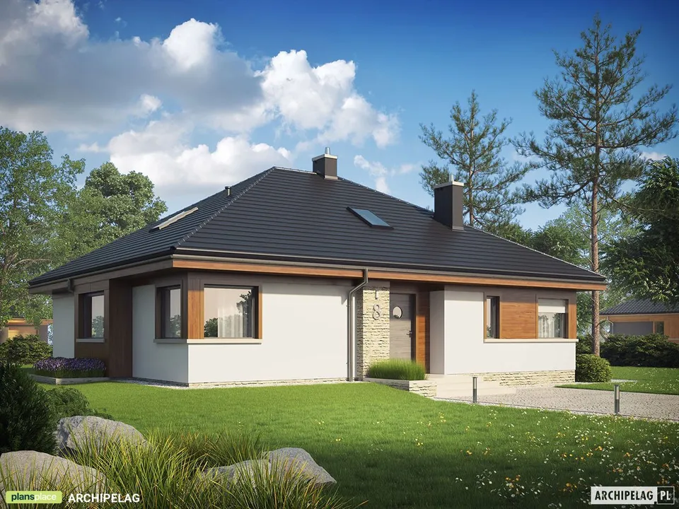 Pagrindiniai vaizdai 1 – Vieno aukšto namo projektas 119 m², 3 Miegamieji — 53888R