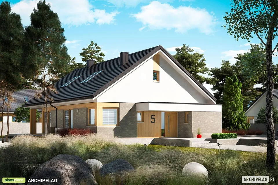 Pagrindiniai vaizdai 1 – Namo projektas su mansarda 147 m², 3 Miegamieji — 78405R