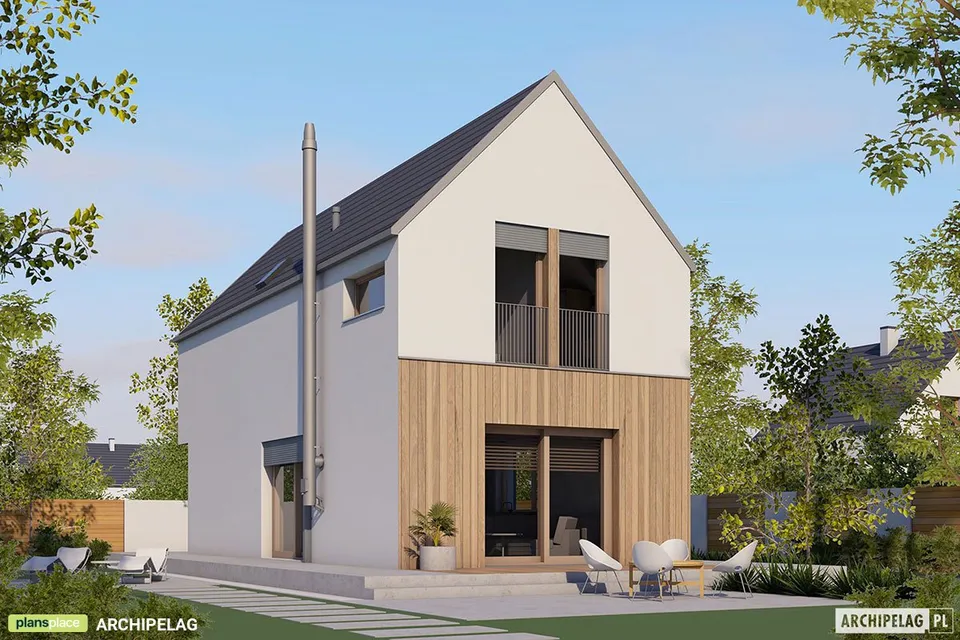 Pagrindiniai vaizdai 1 – Namo projektas su mansarda 95 m², 3 Miegamieji — 55772R