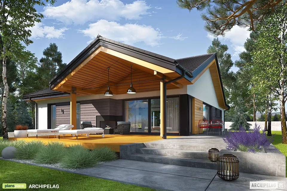 Pagrindiniai vaizdai 1 – Vieno aukšto namo projektas 167 m², 4 Miegamieji — 73880R