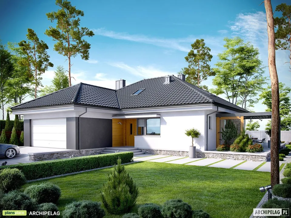 Pagrindiniai vaizdai 1 – Namo projektas su mansarda 181 m², 4 Miegamieji — 55519R