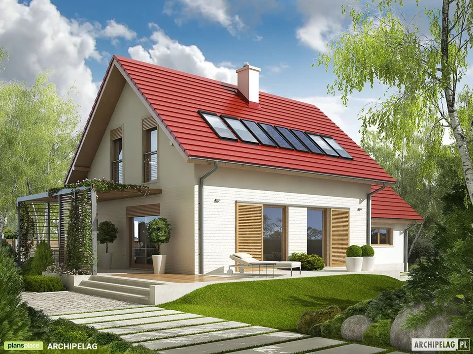 Pagrindiniai vaizdai 1 – Namo projektas su mansarda 111 m², 3 Miegamieji — 77179R