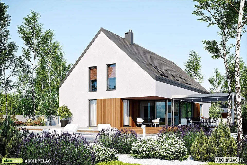 Pagrindiniai vaizdai 1 – Namo projektas su mansarda 290 m², 4 Miegamieji — 10039R
