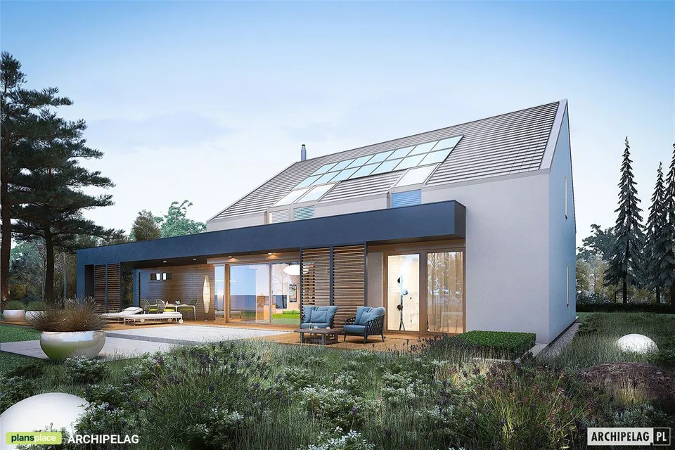 Pagrindiniai vaizdai 1 – Namo projektas su mansarda 261 m², 4 Miegamieji — 50202R