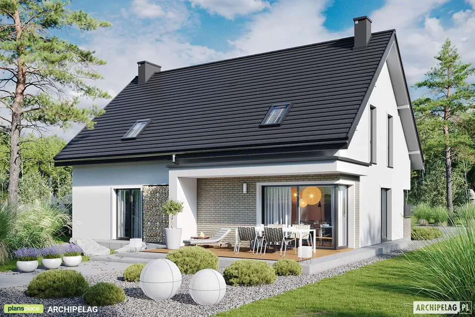 Pagrindiniai vaizdai 1 – Namo projektas su mansarda 185 m², 4 Miegamieji — 67083R