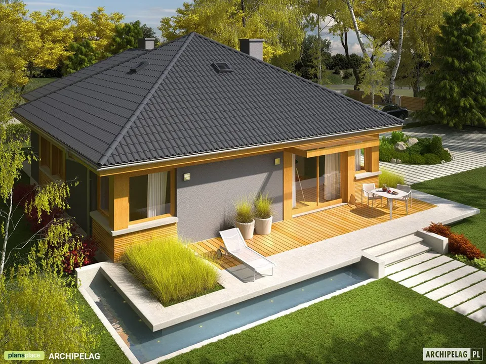 Pagrindiniai vaizdai 1 – Vieno aukšto namo projektas 119 m², 3 Miegamieji — 53126R