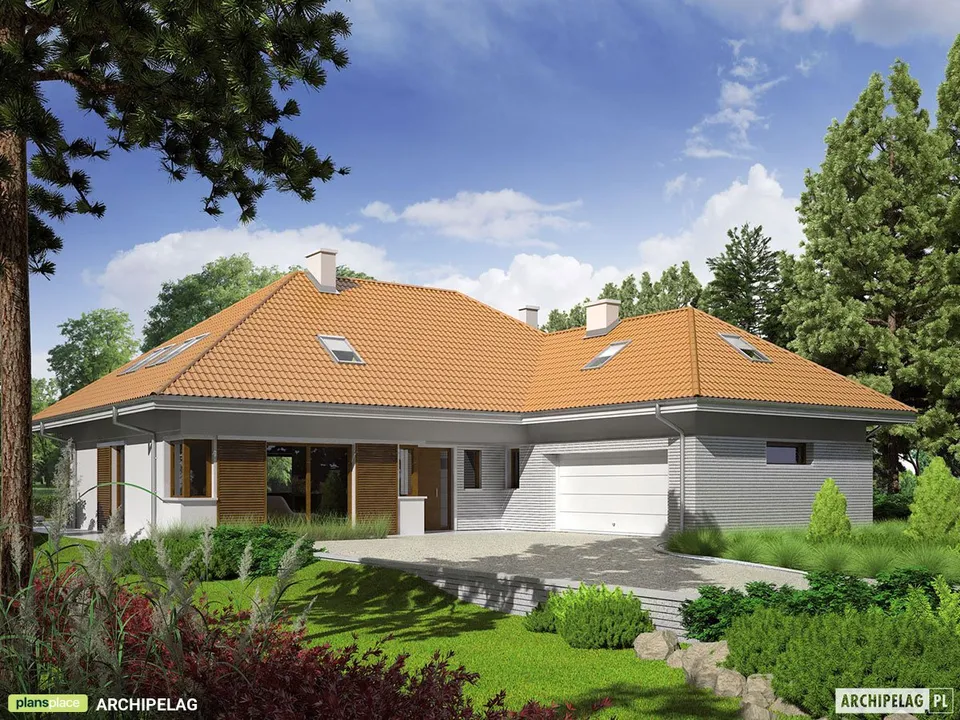 Pagrindiniai vaizdai 1 – Namo projektas su mansarda 228 m², 4 Miegamieji — 92731R