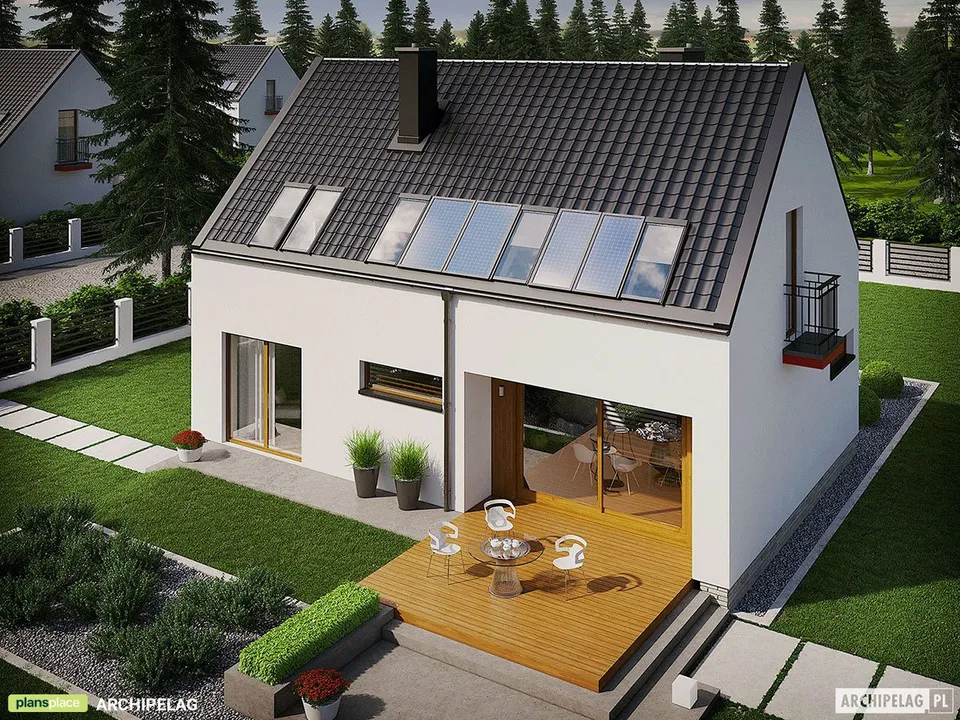 Pagrindiniai vaizdai 1 – Namo projektas su mansarda 106 m², 3 Miegamieji — 79107R