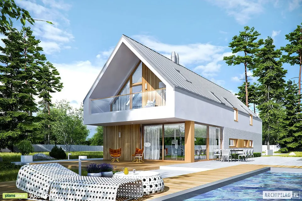 Pagrindiniai vaizdai 1 – Namo projektas su mansarda 199 m², 4 Miegamieji — 89684R